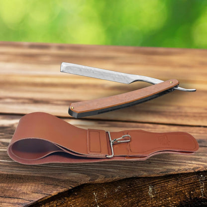 Gents Leather Razor Strop 2.5" x 23.5" Cowhide Straight Razor Strop Dual Sided Canvas Barber Sharpening Strap for Razors Knives Tools