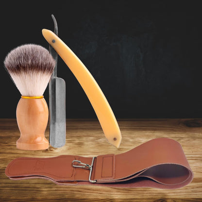 Gents Leather Razor Strop 2.5" x 23.5" Cowhide Straight Razor Strop Dual Sided Canvas Barber Sharpening Strap for Razors Knives Tools