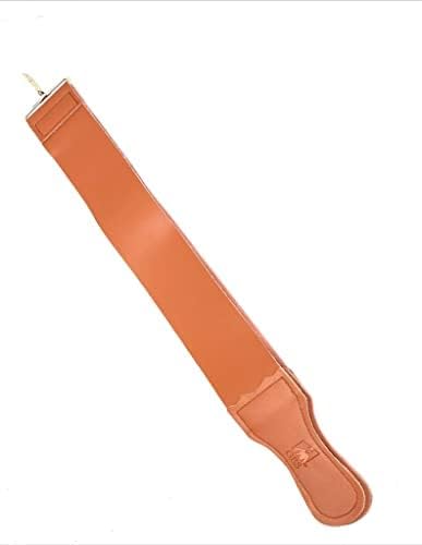 Gents Leather Razor Strop 2.5" x 23.5" Cowhide Straight Razor Strop Dual Sided Canvas Barber Sharpening Strap for Razors Knives Tools