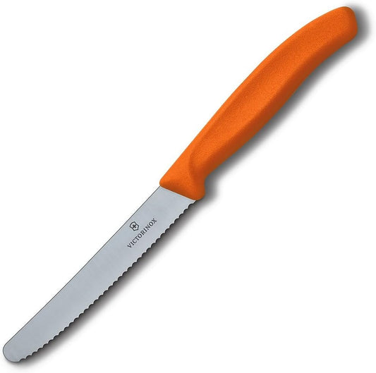 Swiss Classic 4-1/2-Inch Utility Knife with Round Tip, Orange Handle