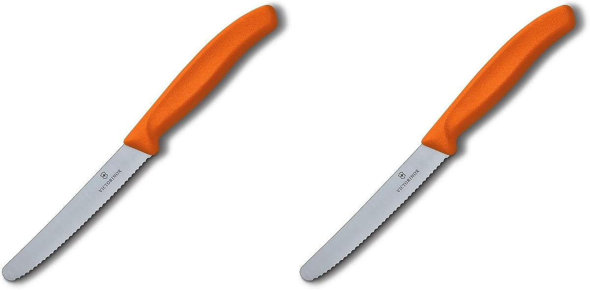 Swiss Classic 4-1/2-Inch Utility Knife with Round Tip, Orange Handle