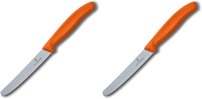 Swiss Classic 4-1/2-Inch Utility Knife with Round Tip, Orange Handle