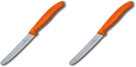 Swiss Classic 4-1/2-Inch Utility Knife with Round Tip, Orange Handle