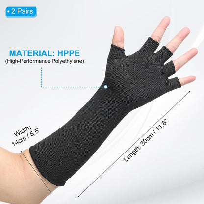 Cut Resistant Sleeves with Finger Grips Forearm Protective Sleeves Level 5 Protection Arm Safety Protectors Sleeve