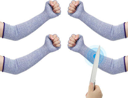 Cut Resistant Sleeves with Finger Grips Forearm Protective Sleeves Level 5 Protection Arm Safety Protectors Sleeve