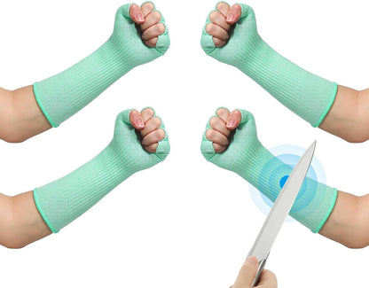 Cut Resistant Sleeves with Finger Grips Forearm Protective Sleeves Level 5 Protection Arm Safety Protectors Sleeve