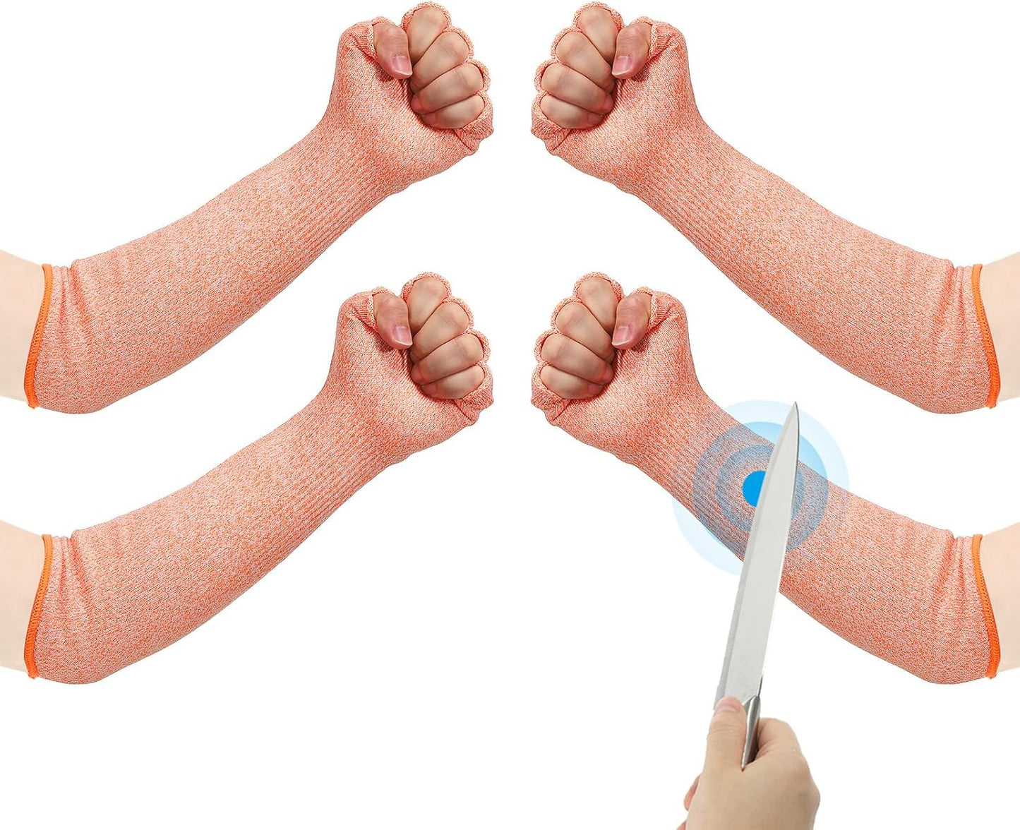 Cut Resistant Sleeves with Finger Grips Forearm Protective Sleeves Level 5 Protection Arm Safety Protectors Sleeve