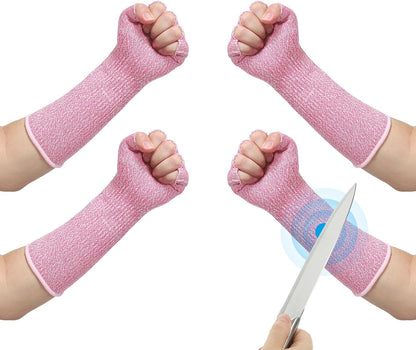 Cut Resistant Sleeves with Finger Grips Forearm Protective Sleeves Level 5 Protection Arm Safety Protectors Sleeve