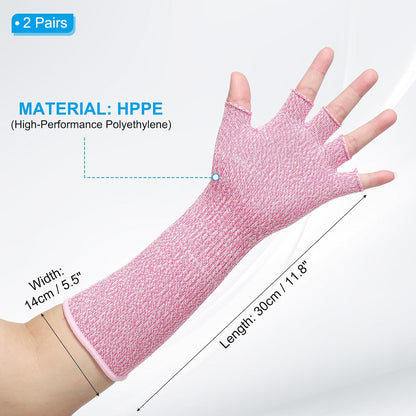 Cut Resistant Sleeves with Finger Grips Forearm Protective Sleeves Level 5 Protection Arm Safety Protectors Sleeve