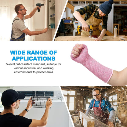 Cut Resistant Sleeves with Finger Grips Forearm Protective Sleeves Level 5 Protection Arm Safety Protectors Sleeve