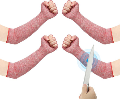 Cut Resistant Sleeves with Finger Grips Forearm Protective Sleeves Level 5 Protection Arm Safety Protectors Sleeve