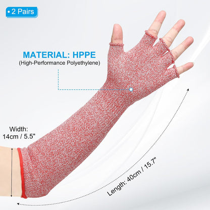 Cut Resistant Sleeves with Finger Grips Forearm Protective Sleeves Level 5 Protection Arm Safety Protectors Sleeve
