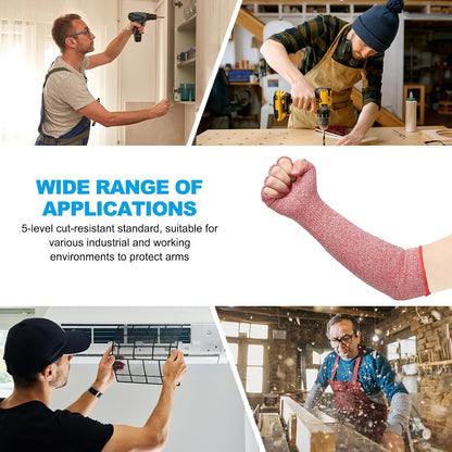 Cut Resistant Sleeves with Finger Grips Forearm Protective Sleeves Level 5 Protection Arm Safety Protectors Sleeve
