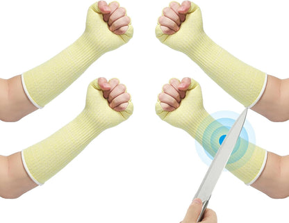 Cut Resistant Sleeves with Finger Grips Forearm Protective Sleeves Level 5 Protection Arm Safety Protectors Sleeve