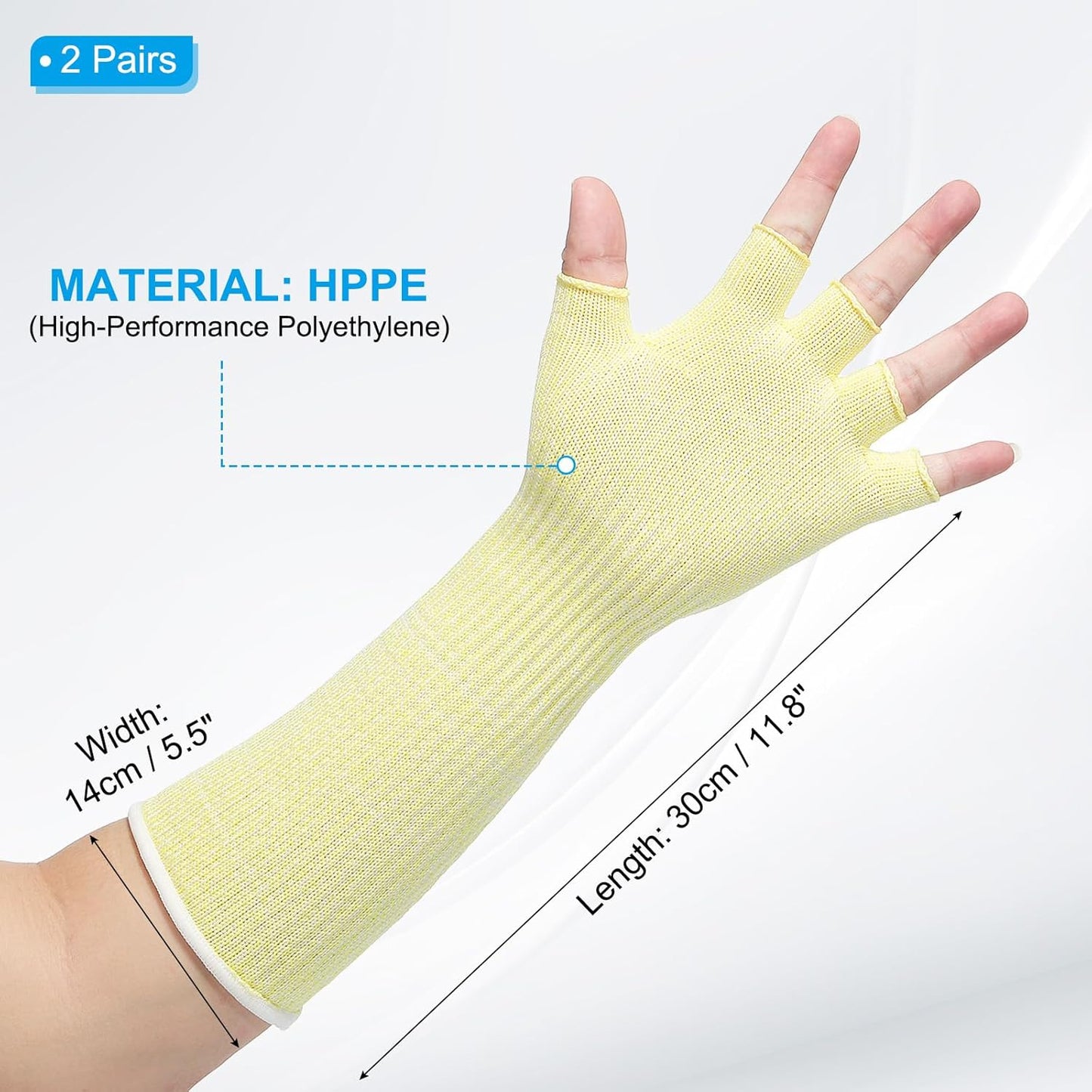 Cut Resistant Sleeves with Finger Grips Forearm Protective Sleeves Level 5 Protection Arm Safety Protectors Sleeve