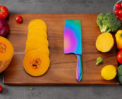 7 Inch Stainless Steel Meat Butcher Cleaver, Chinese Chef Knife | Super Sharp German High-Carbon Steel Blade, Ergonomic Handle, Ideal for Meat and Veg. Perfect for Home and Restaurant Cooks