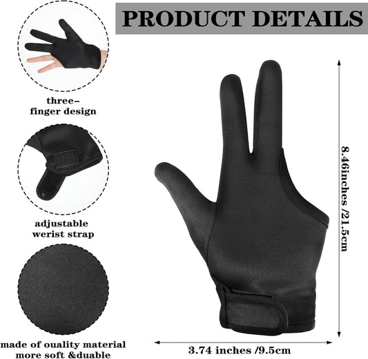 2 Pcs 3 Finger Heat Resistant Gloves for Hair Styling Heat Protector Barber Glove Mittens Professional Reusable Curling Wand Protector for Hair Dye Black
