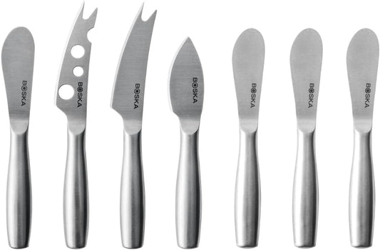 Cheese & Spreading Knife Set Mini Copenhagen – Set of 7 Compact Knives – For All Types of Cheese, Butter, Jam & Other Spreads – Dishwasher Safe – Lightweight – Strong Stainless Steel – Ergonomic
