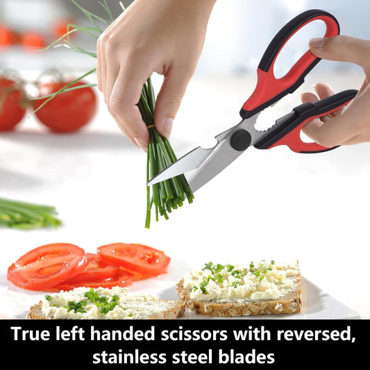 Left Handed Kitchen Scissors, Left Hand Kitchen Poultry Shears Tools | All Purpose, Heavy Duty, Stainless Steel