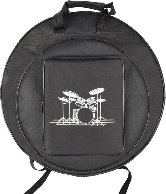22" Cymbal Gig Bag with Carry Handle, Durable Shoulder Straps and Double Pockets, Great for Dust-Proof Storage