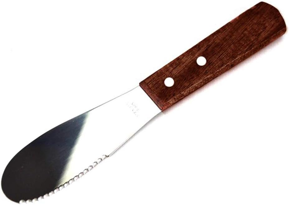 4 Pcs Stainless Steel Straight Edge Wide Butter Paver with Wooden Handle, Butter Cheese Spatula, Sandwich Cream Cheese Seasoning Knife, Kitchen Tools, Cookware