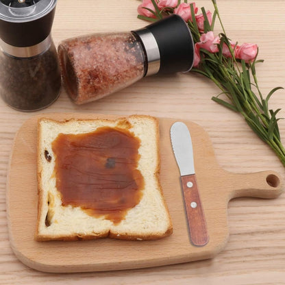 4 Pcs Stainless Steel Straight Edge Wide Butter Paver with Wooden Handle, Butter Cheese Spatula, Sandwich Cream Cheese Seasoning Knife, Kitchen Tools, Cookware