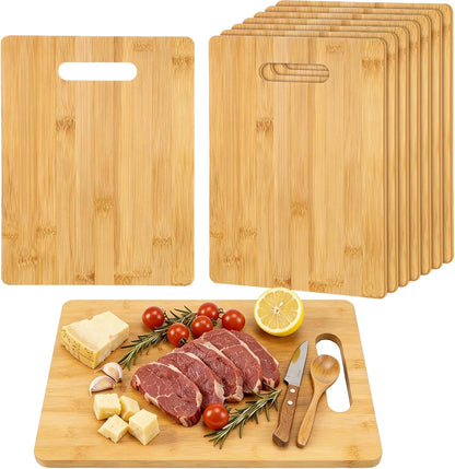 18 Pack 12" x 8" Wood Cutting Boards with Handles Laser Engraving Bamboo Cutting Board Blanks Bulk Craft Boards for Wood Burning, Custom Engraving Gifts