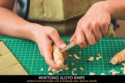 Wood Spoon Carving Tools Kit S17 with Wood Carving Hook Knife & Sloyd, Chip Whittling Knives for Spoon Carvers - Whittling Tools Set with Knife Leather Strop Polishing Compound, Tool Case