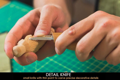 Wood Spoon Carving Tools Kit S17 with Wood Carving Hook Knife & Sloyd, Chip Whittling Knives for Spoon Carvers - Whittling Tools Set with Knife Leather Strop Polishing Compound, Tool Case