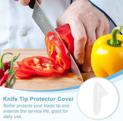 30Pcs Blade Knife Tip Protector Cover, 36 x 15.7 x 4.1mm Plastic Knife Guard Sleeves Clear Knife Blade Tip Sleeves Cover for Kitchen