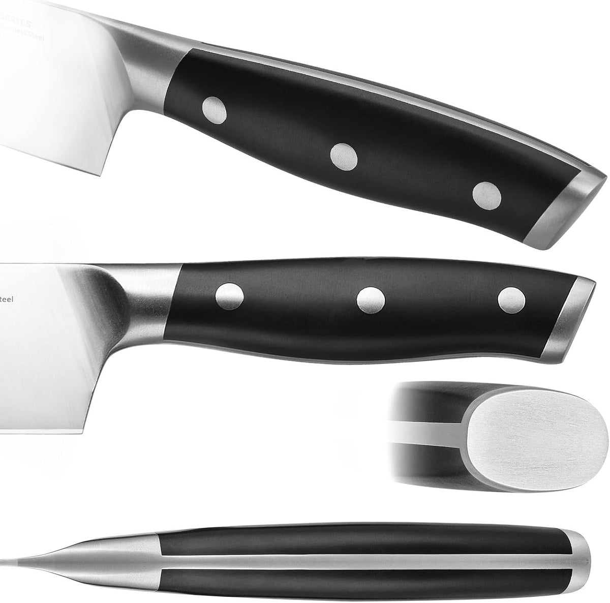 High Carbon Steel 3.5 Inch Paring Knife For Fruits (Black) | Small Kitchen Knife,Great Maneuverability, Anti-Rust, Long-Lasting Sharpness and Durability, Extended Use Without Fatigue