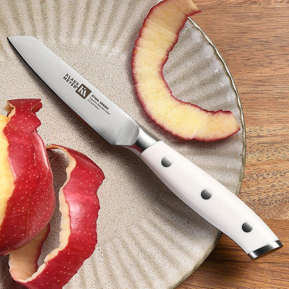 High Carbon Steel 3.5 Inch Paring Knife For Fruits (Black) | Small Kitchen Knife,Great Maneuverability, Anti-Rust, Long-Lasting Sharpness and Durability, Extended Use Without Fatigue