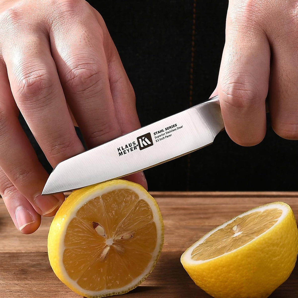 High Carbon Steel 3.5 Inch Paring Knife For Fruits (Black) | Small Kitchen Knife,Great Maneuverability, Anti-Rust, Long-Lasting Sharpness and Durability, Extended Use Without Fatigue
