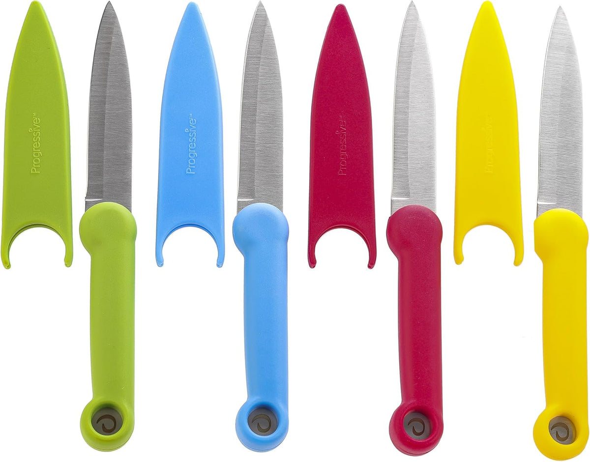 Food Safety Paring Knives – Set of 3, Color-Coded for Safe Food Preparation