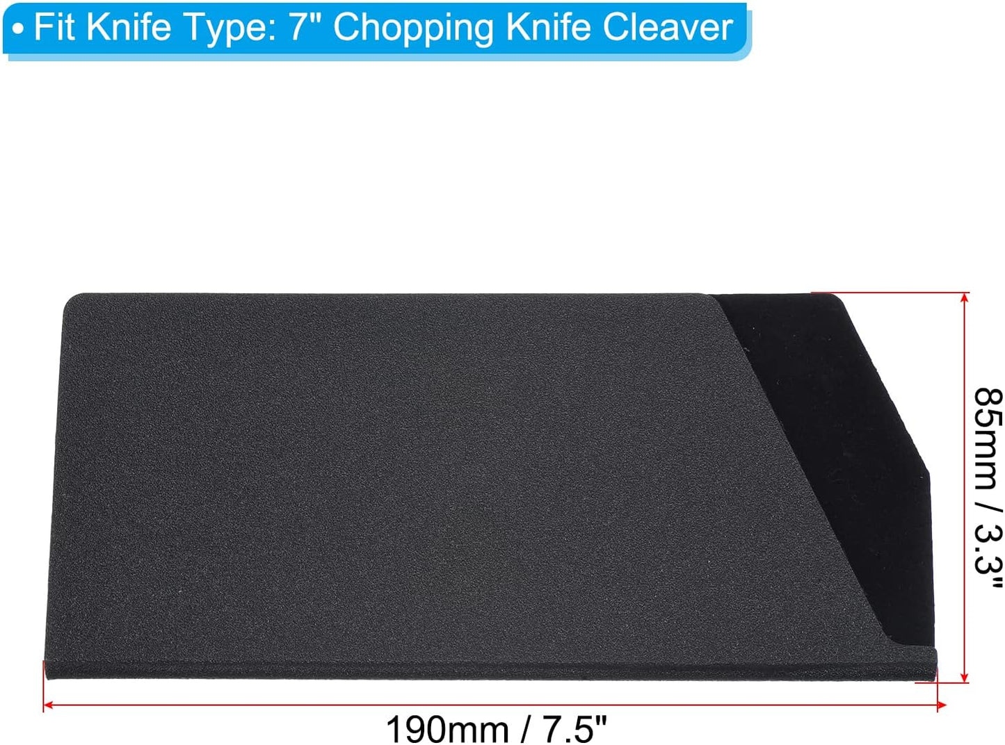 ABS Knife Cover Sleeves for 7" Chopping Knife Cleaver, Knives Edge Guard Blade Protector Universal Knife Sheath for Home Kitchen, Black