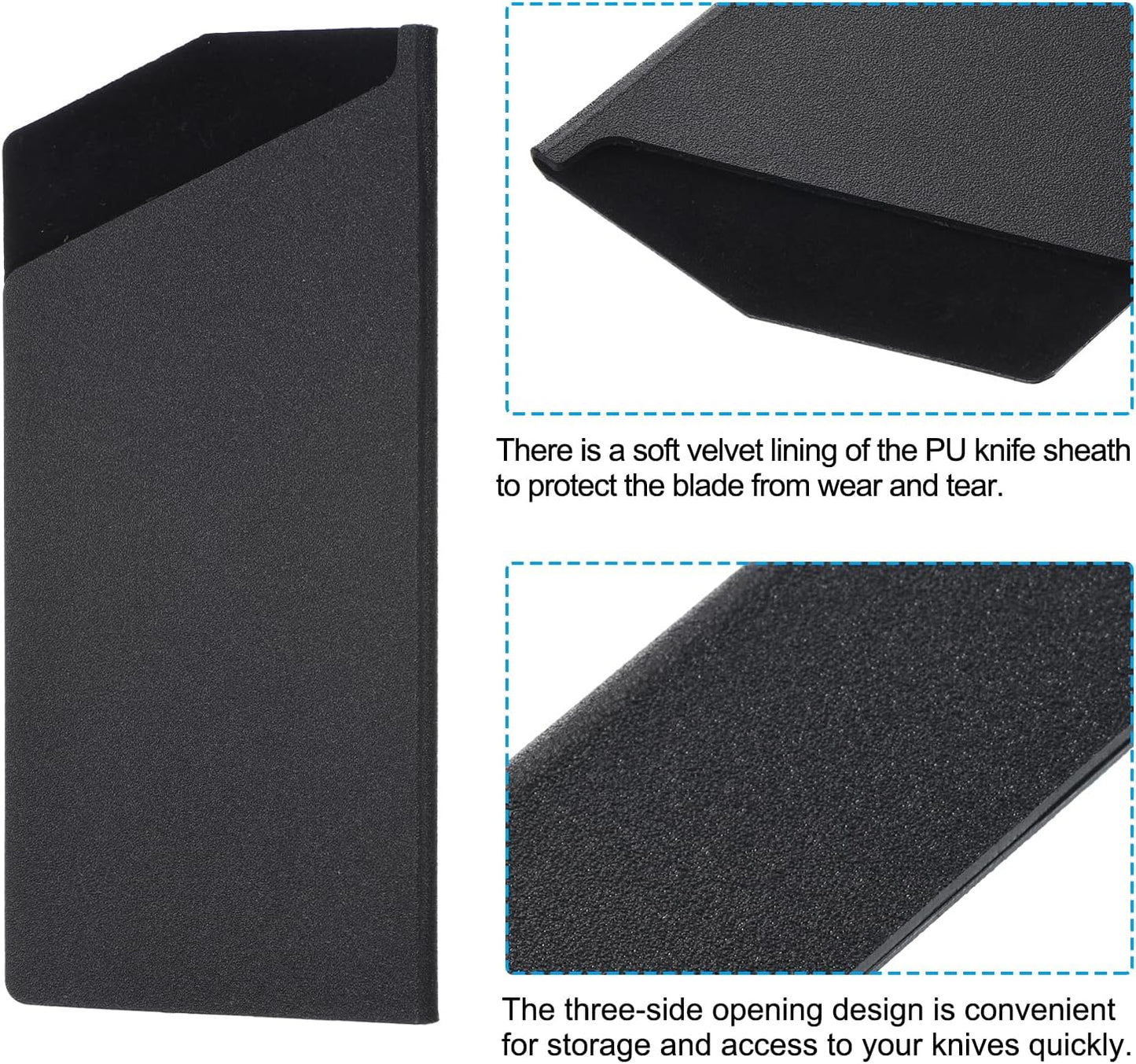 ABS Knife Cover Sleeves for 7" Chopping Knife Cleaver, Knives Edge Guard Blade Protector Universal Knife Sheath for Home Kitchen, Black