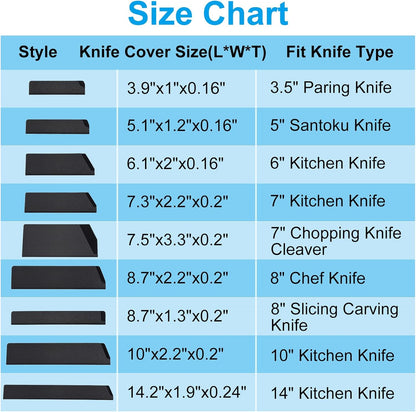 ABS Knife Cover Sleeves for 7" Chopping Knife Cleaver, Knives Edge Guard Blade Protector Universal Knife Sheath for Home Kitchen, Black