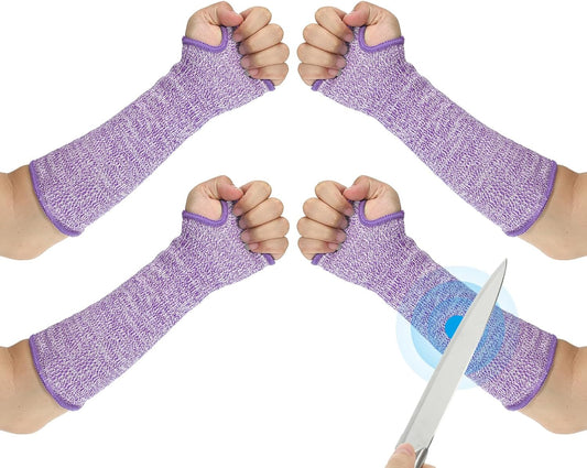 Cut Resistant Sleeve Arm Safety Protectors Sleeves with Thumb Hole Level 5 Protection Forearm Guard Sleeves