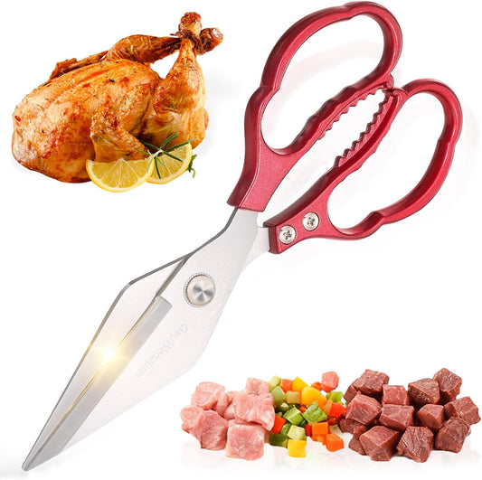 Kitchen Shears & kitchen scissors All Purpose | kitchen gadgets-Heavy Duty Stainless Steel Meat Poultry Food Scissors, Dishwasher Safe for Home and Kitchen Essentials, Utensils, Gadgets, Accessories