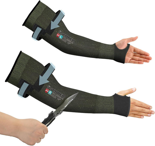 18in PRO-SKIN A9 Cut Resistant Arm Sleeves for High Risk Work S904-B | Puncture Resistant, UV Protection, for Heavy Duty Work, Gardening, Industry, Outdoor Activities, Bulk Orders Available