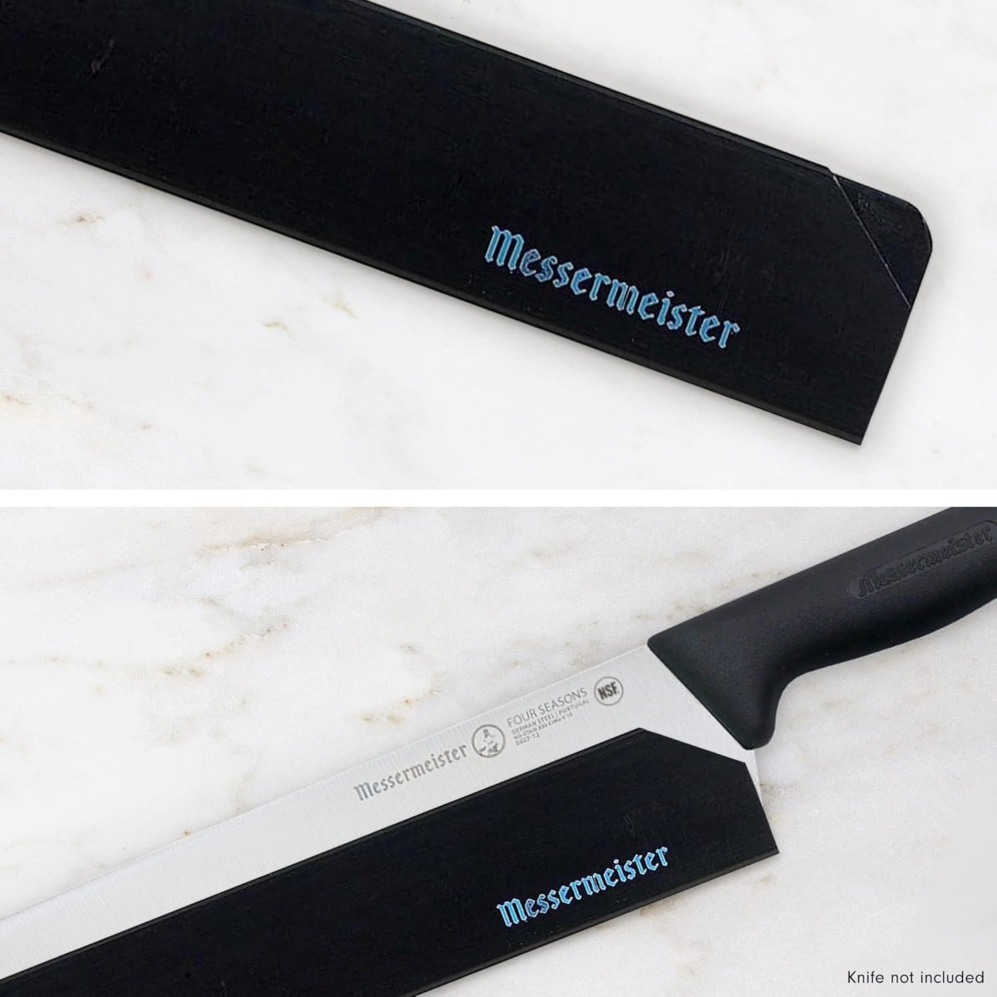 10” Chef’s Edge-Guard, Black - Fashionable & Functional Knife Protector for Chef’s & Wide-Blade Knives - 2 Blade Entry Notches - 10.5” x 1.9375”