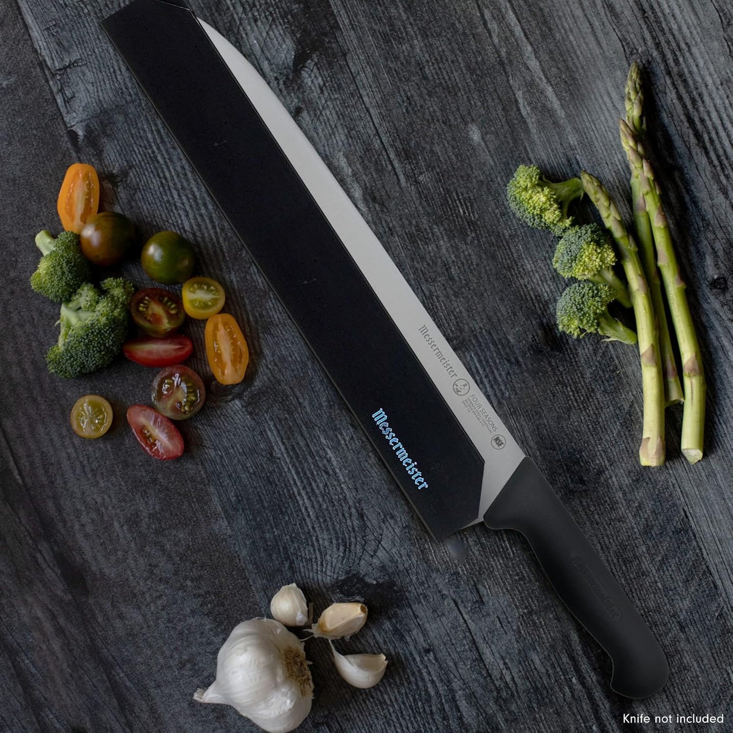 10” Chef’s Edge-Guard, Black - Fashionable & Functional Knife Protector for Chef’s & Wide-Blade Knives - 2 Blade Entry Notches - 10.5” x 1.9375”