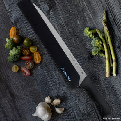 10” Chef’s Edge-Guard, Black - Fashionable & Functional Knife Protector for Chef’s & Wide-Blade Knives - 2 Blade Entry Notches - 10.5” x 1.9375”