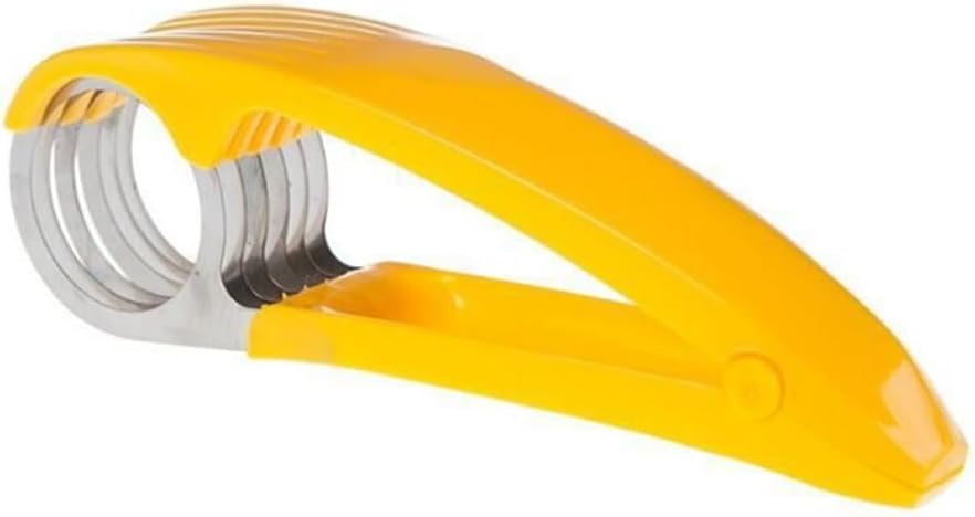 2 PCs Banana Slicer Fruit and Vegetable Salad Peeler Fruit Cutter sausage ham Peeler slicers Kitchen Tools, Yellow