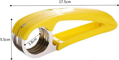 2 PCs Banana Slicer Fruit and Vegetable Salad Peeler Fruit Cutter sausage ham Peeler slicers Kitchen Tools, Yellow