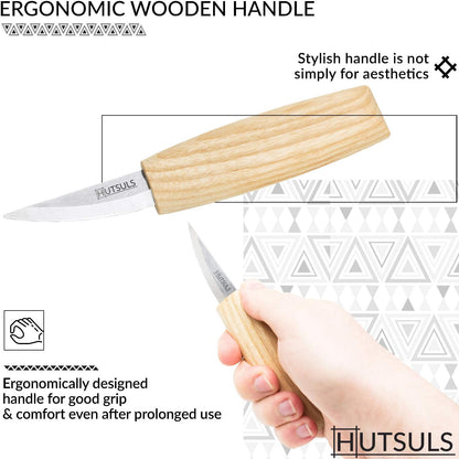 Wood Whittling Knife for Beginners - Razor Sharp Carving Knife in Beautifully Designed Gift Box, Sloyd Woodworking Tool for Men, Women, Adults and Kids (6.5 Inch)