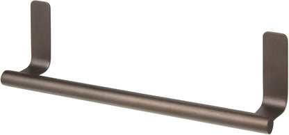 Steel Wall-Mounted Towel Rack Storage Holder - Self-Adhesive Space Saving Bar for Kitchen - Holds Hand and Dish Towels - Stick on Doors, Cabinet, Cupboard - Omni Collection - 2 Pack - Bronze