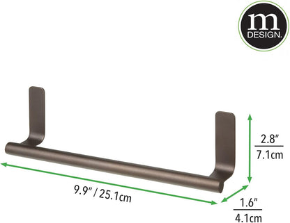 Steel Wall-Mounted Towel Rack Storage Holder - Self-Adhesive Space Saving Bar for Kitchen - Holds Hand and Dish Towels - Stick on Doors, Cabinet, Cupboard - Omni Collection - 2 Pack - Bronze