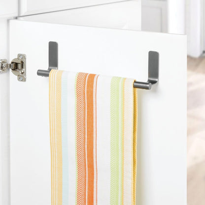Steel Wall-Mounted Towel Rack Storage Holder - Self-Adhesive Space Saving Bar for Kitchen - Holds Hand and Dish Towels - Stick on Doors, Cabinet, Cupboard - Omni Collection - 2 Pack - Bronze