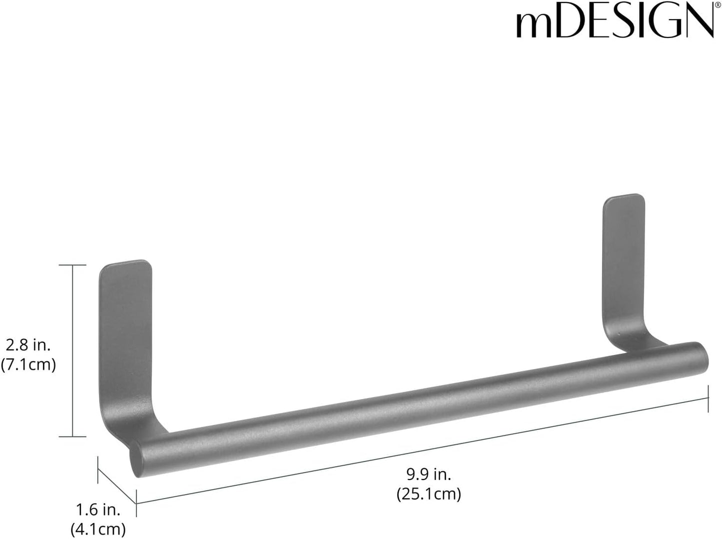 Steel Wall-Mounted Towel Rack Storage Holder - Self-Adhesive Space Saving Bar for Kitchen - Holds Hand and Dish Towels - Stick on Doors, Cabinet, Cupboard - Omni Collection - 2 Pack - Bronze